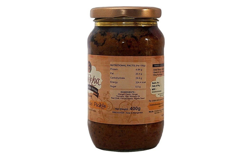 Chokkha Mango Garlic Pickle    Glass Jar  400 grams